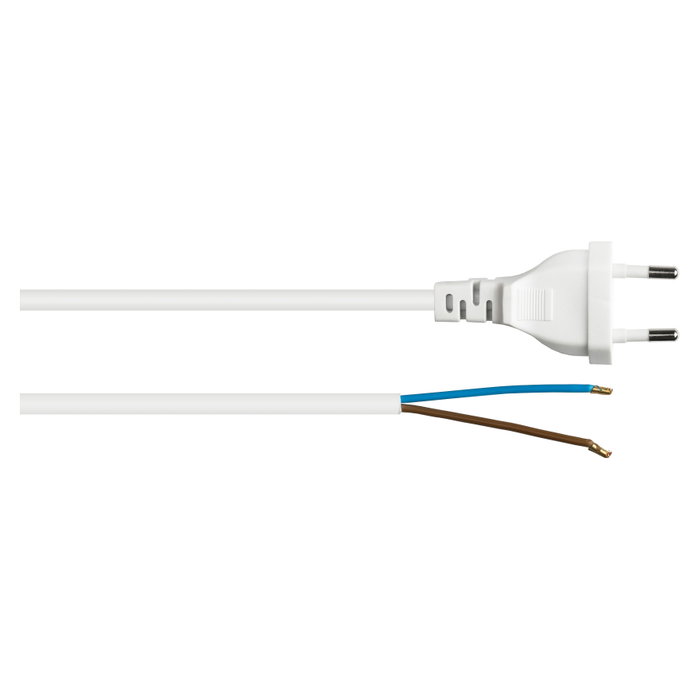 Kabelmeister Euro-Netzkabel cable de alimentación de 3 m con extremo abierto, blanco Kabelmeister Euro-Netzkabel cable de alimentación de 3 m con extremo abierto, blanco