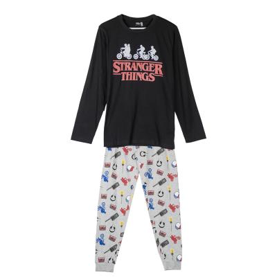 Pijama Stranger Things Gris Negro L Pijama Stranger Things Gris Negro L