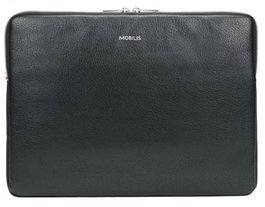 Mobilis PURE SLEEVE Funda para Portátil 35.6 cm (14") - Color Negro Plata, Imitación Piel, Compatible con Cualquier Marca