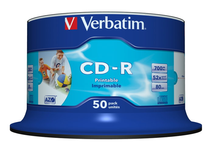 Verbatim CD-R AZO 700MB 52x Imprimible Inkjet Pack de 50