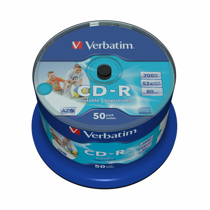 Verbatim CD-R AZO 700MB 52x Imprimible Inkjet Pack de 50