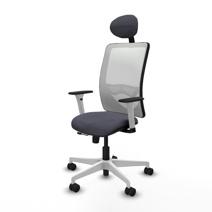 PIQUERAS Y CRESPO Silla de oficina Zulema con mecanismo Sincro/Traslack, Gris oscuro y Blanco PIQUERAS Y CRESPO Silla de oficina Zulema con mecanismo Sincro/Traslack, Gris oscuro y Blanco