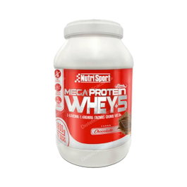 NUTRISPORT Mega Protein 5 Whey Vainilla 900 Gr - Concentrado de Proteína de Suero con Aminoácidos y Extractos, Sabor Vainilla