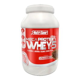 NUTRISPORT Mega Protein 5 Whey Vainilla 900Gr. Suplemento proteico para deportistas con alta demanda muscular.
