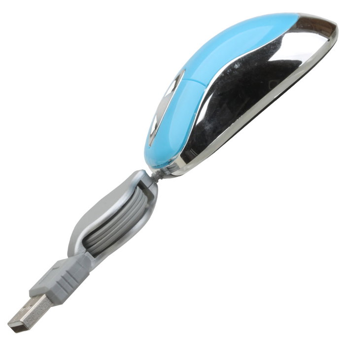 Jet Lag Mini Ratón con Cable Retráctil USB Compatible Mac y PC Jet Lag Mini Ratón con Cable Retráctil USB Compatible Mac y PC