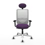 PIQUERAS Y CRESPO Silla de oficina Zulema con mecanismo Sincro, Morado y Blanco