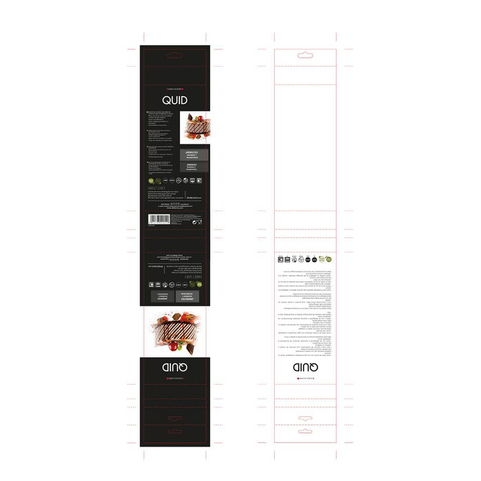 Molde Cake con Tapa Acero Pintado Sweet Grey Quid 36x23x4,5 cm