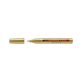 Edding 750 Marcador Permanente, Tinta Opaca Pigmentada Oro, Punta 2-4 mm, Resistente a la Luz y la Intemperie para Metal, Vidrio, Plástico, Papel Estucado