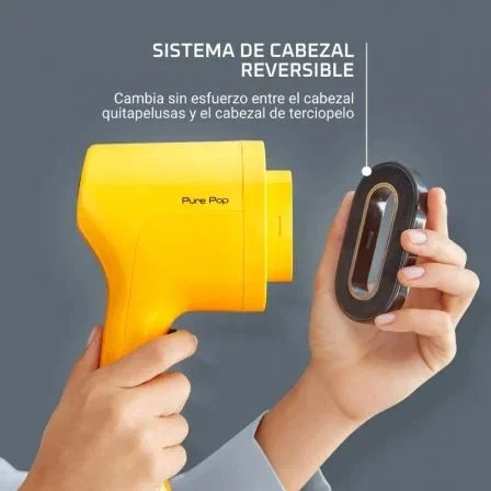Rowenta DR2026D1 Cepillo de Vapor Portátil Pure Pop 1300W Depósito 70ml Desinfectante Elimina Arrugas y Pelusas Amarillo