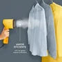 Rowenta DR2026D1 Cepillo de Vapor Portátil Pure Pop 1300W Depósito 70ml Desinfectante Elimina Arrugas y Pelusas Amarillo