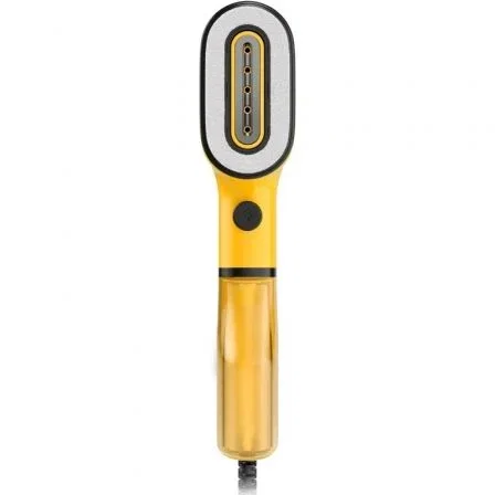 Rowenta DR2026D1 Cepillo de Vapor Portátil Pure Pop 1300W Depósito 70ml Desinfectante Elimina Arrugas y Pelusas Amarillo
