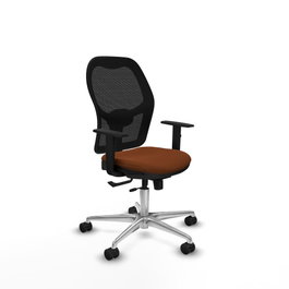 PIQUERAS Y CRESPO Silla de oficina Jorquera con mecanismo Sincro/Traslack, Marrón y Negro