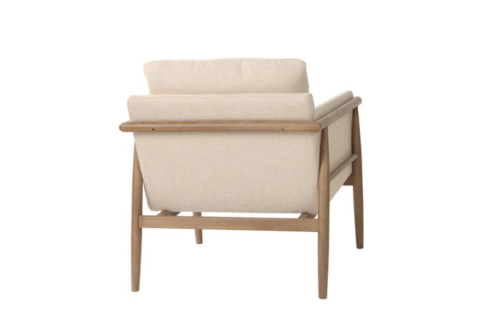 DKD Home Decor Sillón de Fresno Tapizado Decapé Blanco y Natural