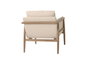 DKD Home Decor Sillón de Fresno Tapizado Decapé Blanco y Natural