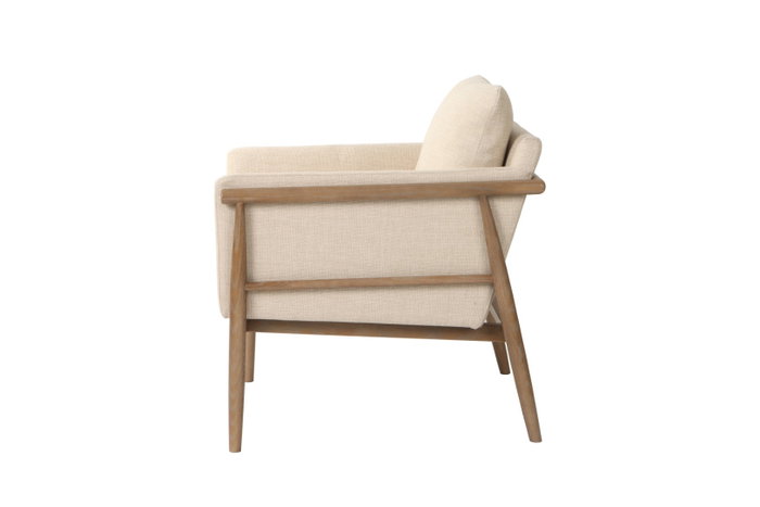 DKD Home Decor Sillón de Fresno Tapizado Decapé Blanco y Natural