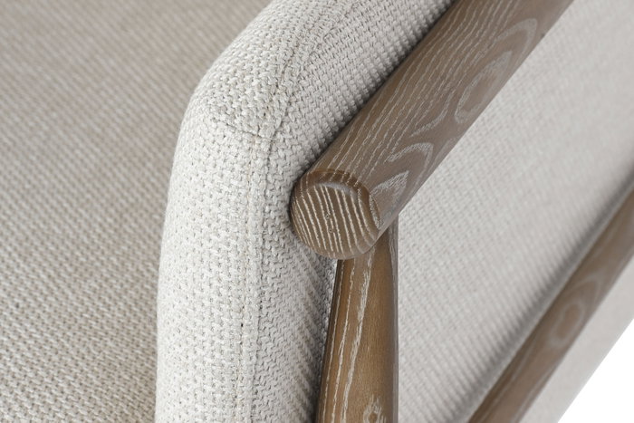 DKD Home Decor Sillón de Fresno Tapizado Decapé Blanco y Natural