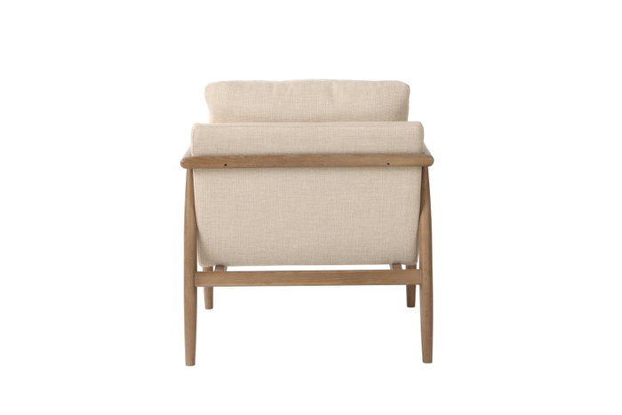 DKD Home Decor Sillón de Fresno Tapizado Decapé Blanco y Natural