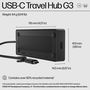 HP USB-C Travel Hub G3 Conector de Notebook con 5 Puertos, Carga y Conectividad Plug and Play