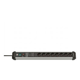 Brennenstuhl 1391010800 Regleta Enchufes Premium-Protect-Line 8 Tomas 3m Negro Plata