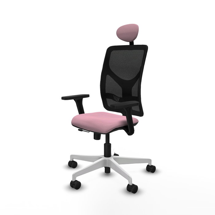 PIQUERAS Y CRESPO Silla de oficina Motilla Rosa y Negro con Mecanismo Sincro/Traslack