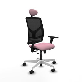 PIQUERAS Y CRESPO Silla de oficina Motilla Rosa y Negro con Mecanismo Sincro/Traslack