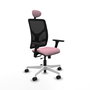 PIQUERAS Y CRESPO Silla de oficina Motilla Rosa y Negro con Mecanismo Sincro/Traslack