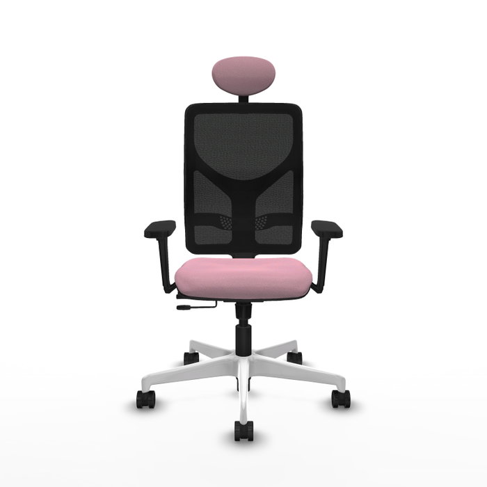 PIQUERAS Y CRESPO Silla de oficina Motilla Rosa y Negro con Mecanismo Sincro/Traslack