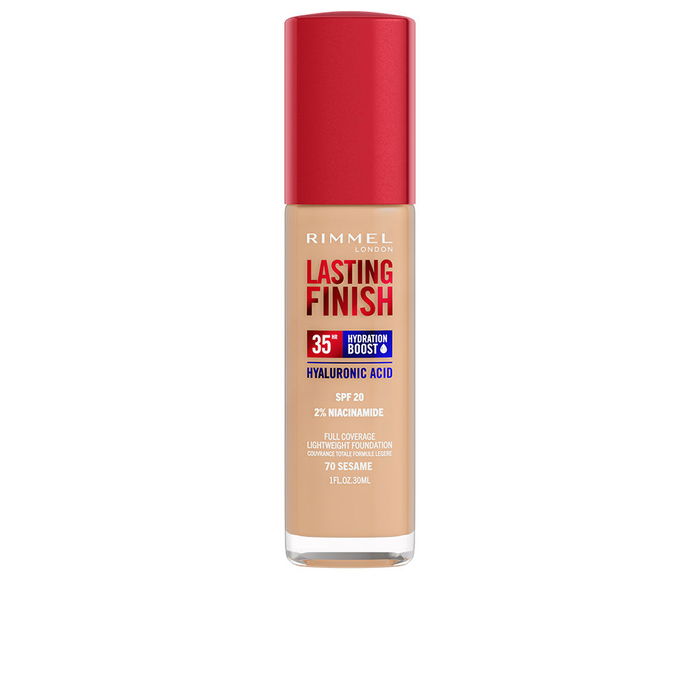 Rimmel London LASTING FINISH Hydration Boost SPF20 Base de Maquillaje Tono #070 Sesame 30 ml Rimmel London LASTING FINISH Hydration Boost SPF20 Base de Maquillaje Tono #070 Sesame 30 ml