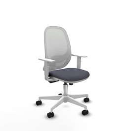PIQUERAS Y CRESPO Silla de oficina Cilanco con mecanismo Sincro, Gris oscuro y Blanco