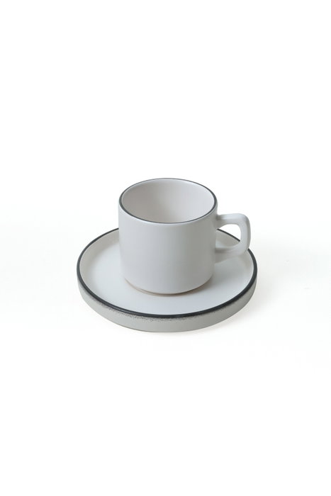 Hermia X00019023 Juego de tazas de té de cerámica en blanco mate (6 piezas)