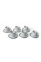 Hermia X00019023 Juego de tazas de té de cerámica en blanco mate (6 piezas)