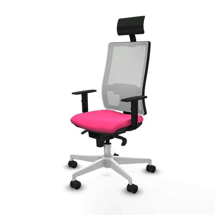 PIQUERAS Y CRESPO Silla de oficina Horna Rosa y Blanco