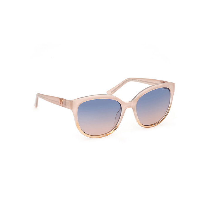 Guess Gafas GU7877 57B - Gafas de Sol para Mujer - Forma Redonda, Montura Beige, Cristales Humo, 56 mm, 135 mm