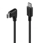 Lindy 32005 Cable USB-C a USB-C 2.0 1 m Negro, Conector Angular, 60 W
