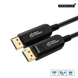 MicroConnect Cable DisplayPort 1.4 de Fibra Óptica Premium, Activo, 20m, Alta Velocidad