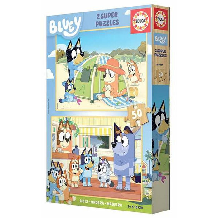 Educa Puzzle de Madera Bluey 2X50 piezas Educa Puzzle de Madera Bluey 2X50 piezas