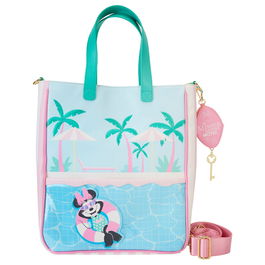 Loungefly Bolso Tote + Monedero Vacation Style Minnie Disney de Piel Vegana con Herrajes Dorados 27.5x32.5x10cm