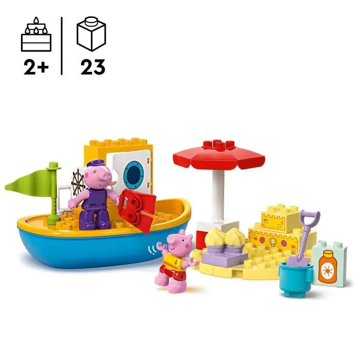 Lego DUPLO 10432 Paseo en Barco de Peppa Pig - Set de Juego de Baño para Niños Pequeños