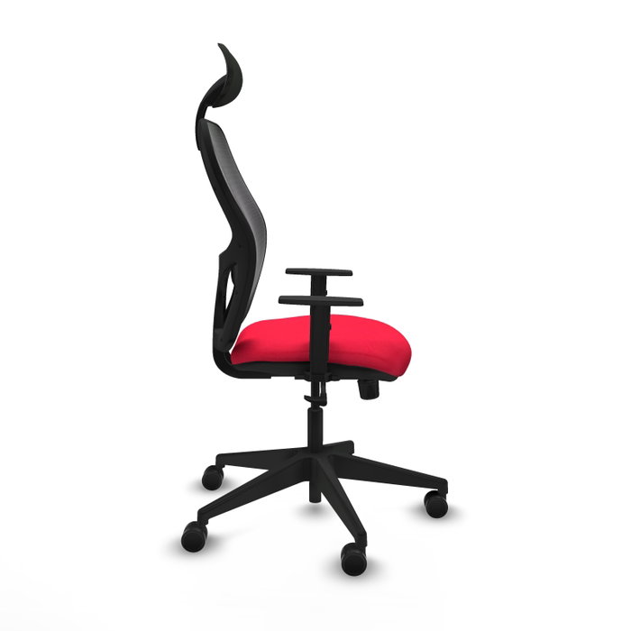 PIQUERAS Y CRESPO Silla de oficina Alocén Rojo/Negro con mecanismo Sincro y cabecero fijo