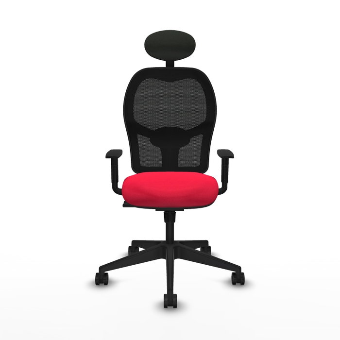 PIQUERAS Y CRESPO Silla de oficina Alocén Rojo/Negro con mecanismo Sincro y cabecero fijo