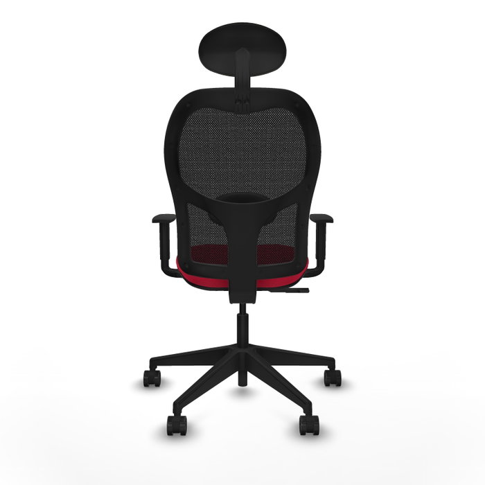 PIQUERAS Y CRESPO Silla de oficina Alocén Rojo/Negro con mecanismo Sincro y cabecero fijo