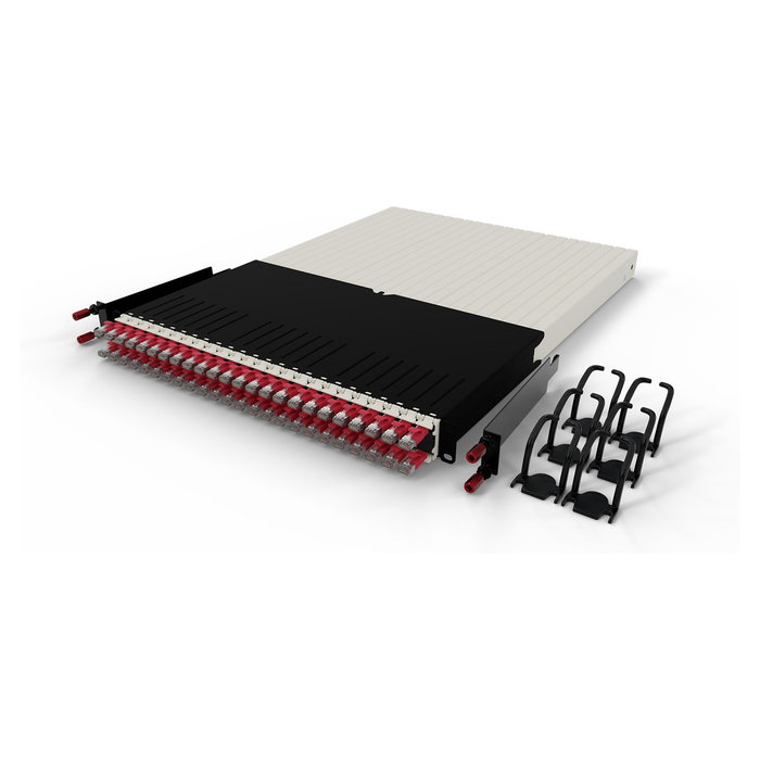 Patchbox patchbox.one PONE30STPRD Sistema de canalización 30RU/STP (1,8 m) con 24 cassettes, cable patch Cat 6a U/FTP PoE color rojo, para cableado estructurado