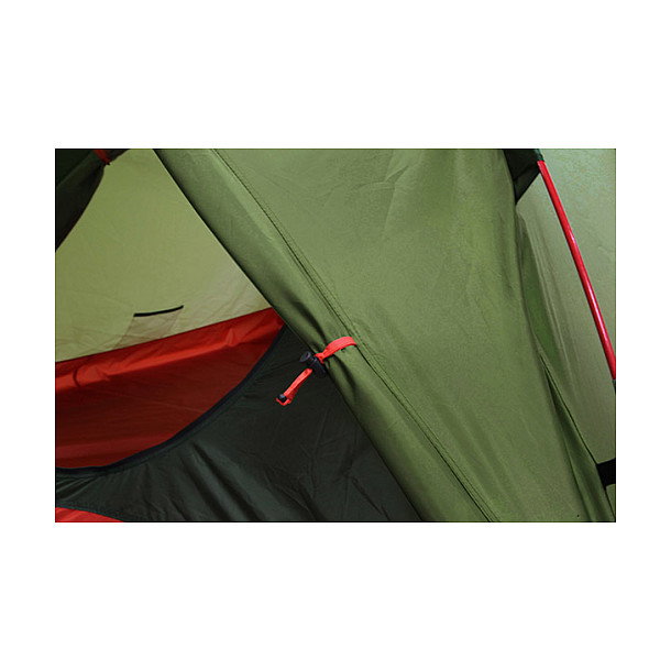 High Peak Woodpecker 3 LW Tienda de cúpula/iglú para 3 personas Verde y Rojo con porche para equipaje