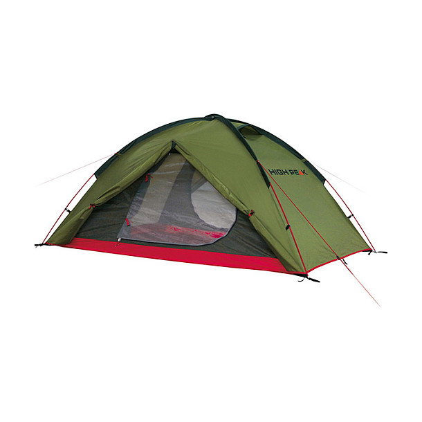 High Peak Woodpecker 3 LW Tienda de cúpula/iglú para 3 personas Verde y Rojo con porche para equipaje