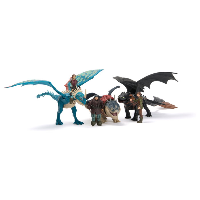 SPIN MASTER DreamWorks Dragons Pack Figura Accion Desdentao y Hipo - Figuras Articuladas de Cómo Entrenar a Tu Dragón - Juguete Niños 4+ Años