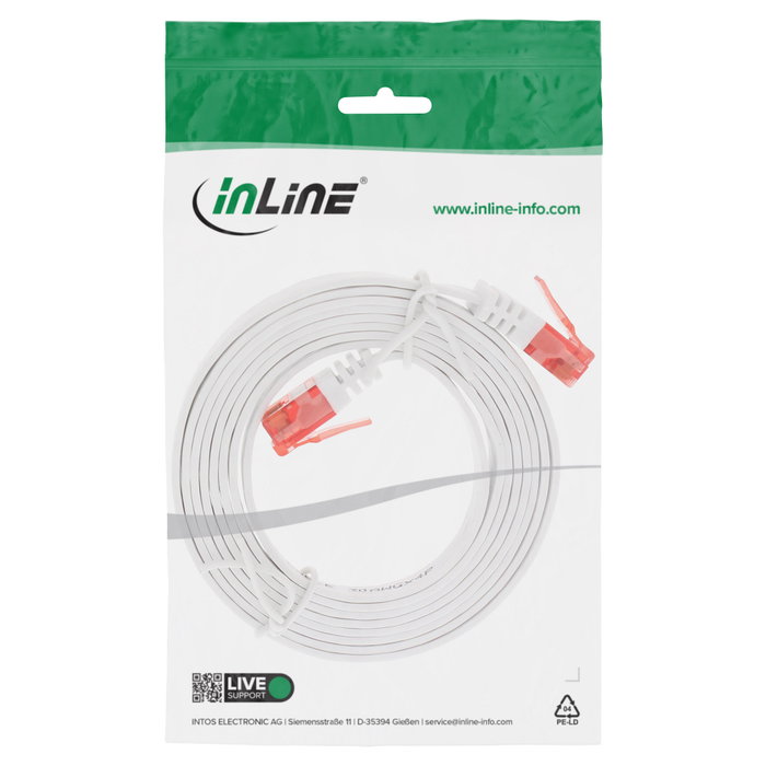 InLine Cable de parcheo plano Cat.6 U/UTP 5m blanco InLine Cable de parcheo plano Cat.6 U/UTP 5m blanco