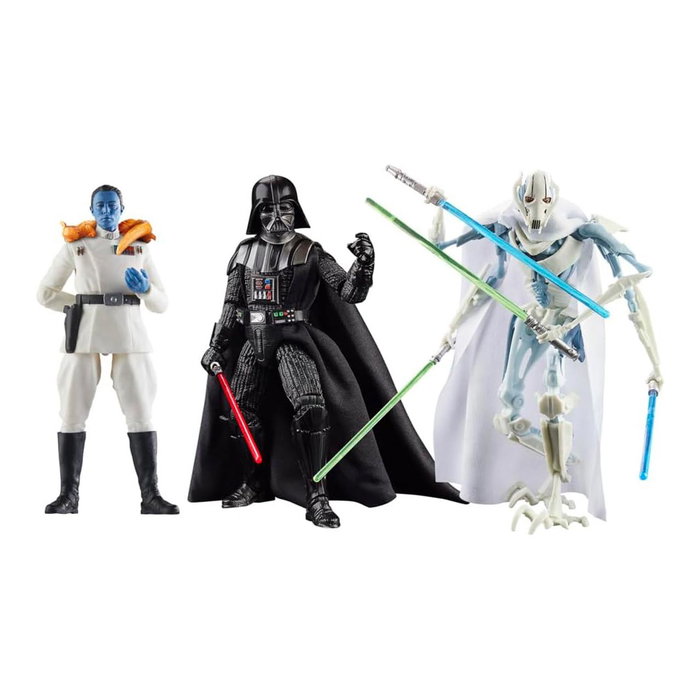 Hasbro Star Wars G0659 - Pack 3 Figuras de Acción Masters Of Evil de 15 cm: Darth Vader, Thrawn, Grievous con 7 Accesorios para Coleccionistas