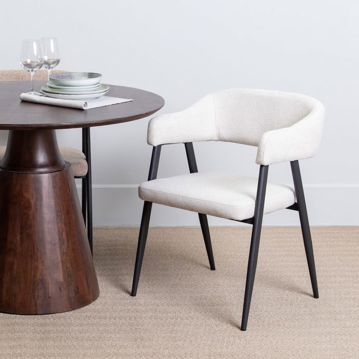 Silla Crema Tejido-Metal Salón 56 X 60 X 81 cm (Set de 2) Silla Crema Tejido-Metal Salón 56 X 60 X 81 cm (Set de 2)