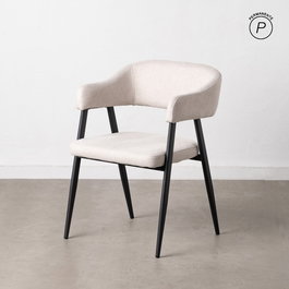 Silla Crema Tejido-Metal Salón 56 X 60 X 81 cm (Set de 2)