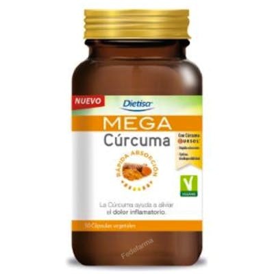 DIETISA Mega Curcuma 50 Cápsulas, Complemento Alimenticio para el Apoyo de las Articulaciones DIETISA Mega Curcuma 50 Cápsulas, Complemento Alimenticio para el Apoyo de las Articulaciones
